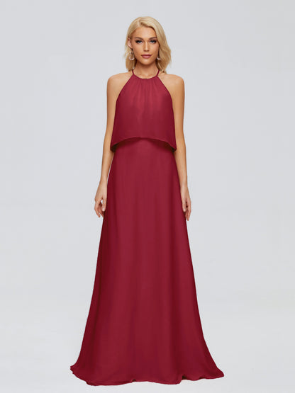 Liliana Column Halter Chiffon Bridesmaid Dresses
