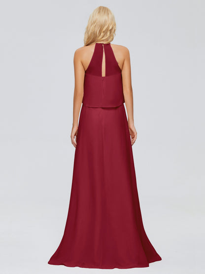 Liliana Column Halter Chiffon Bridesmaid Dresses