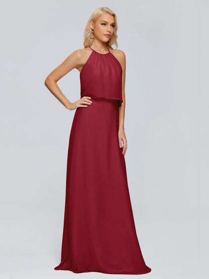 Liliana Column Halter Chiffon Bridesmaid Dresses