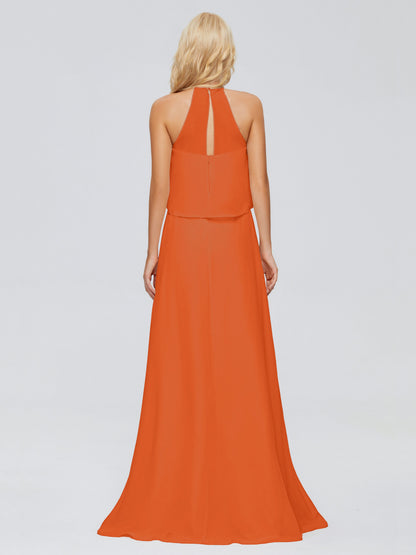 Liliana Column Halter Chiffon Bridesmaid Dresses