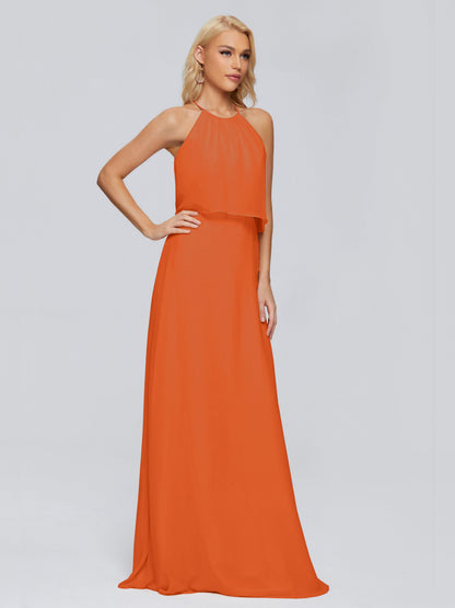 Liliana Column Halter Chiffon Bridesmaid Dresses