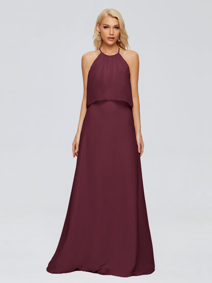 Liliana Column Halter Chiffon Bridesmaid Dresses