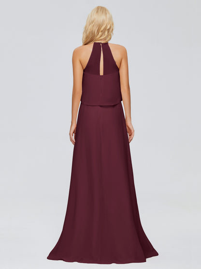 Liliana Column Halter Chiffon Bridesmaid Dresses
