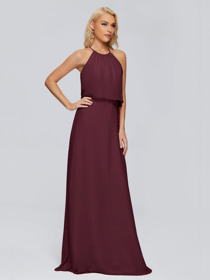 Liliana Column Halter Chiffon Bridesmaid Dresses