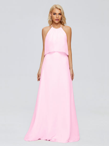 Liliana Column Halter Chiffon Bridesmaid Dresses