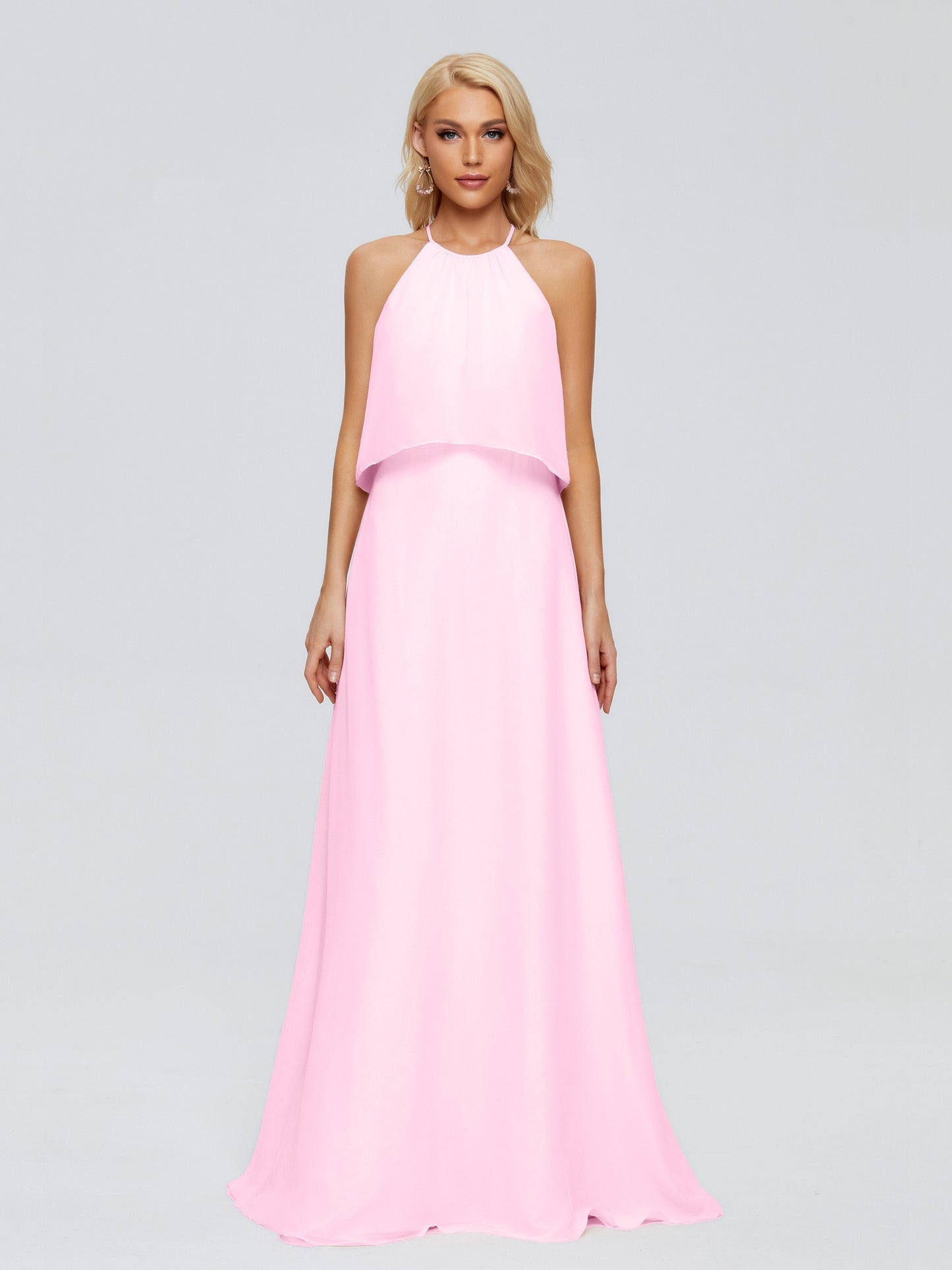 Liliana Column Halter Chiffon Bridesmaid Dresses