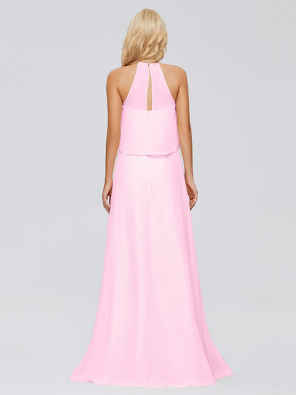 Liliana Column Halter Chiffon Bridesmaid Dresses