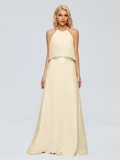 Liliana Column Halter Chiffon Bridesmaid Dresses
