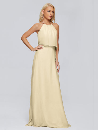 Liliana Column Halter Chiffon Bridesmaid Dresses
