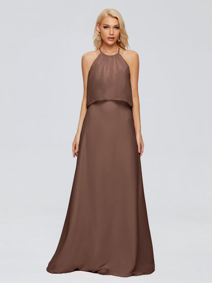 Liliana Column Halter Chiffon Bridesmaid Dresses