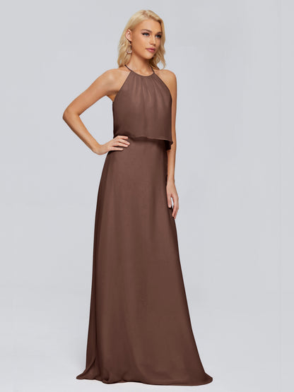 Liliana Column Halter Chiffon Bridesmaid Dresses