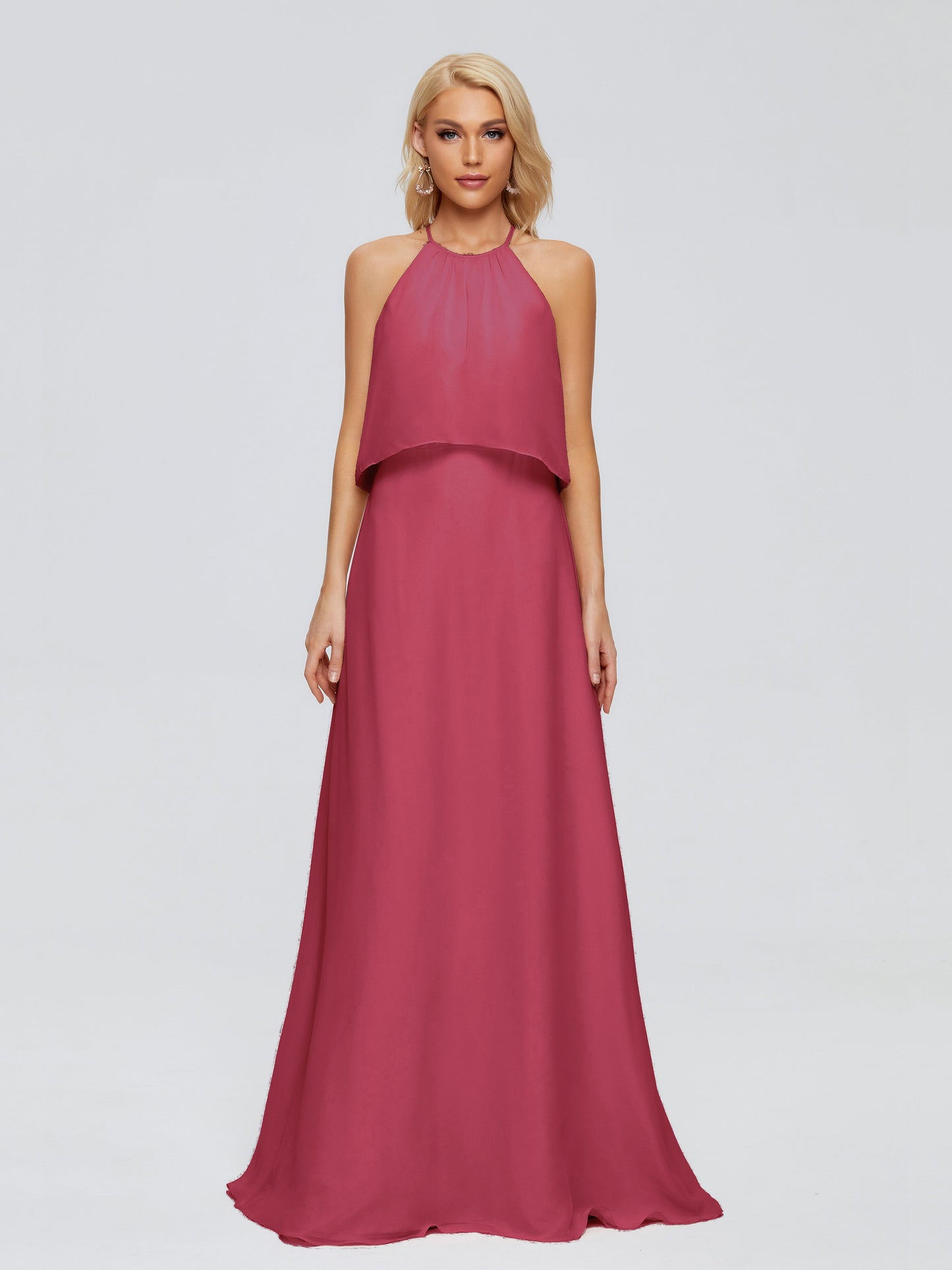 Liliana Column Halter Chiffon Bridesmaid Dresses