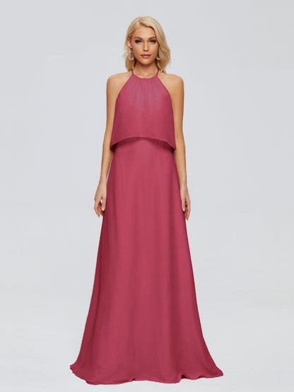 Liliana Column Halter Chiffon Bridesmaid Dresses