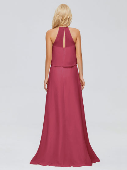 Liliana Column Halter Chiffon Bridesmaid Dresses
