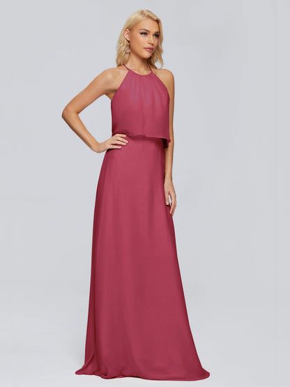 Liliana Column Halter Chiffon Bridesmaid Dresses