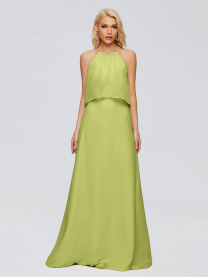 Liliana Column Halter Chiffon Bridesmaid Dresses