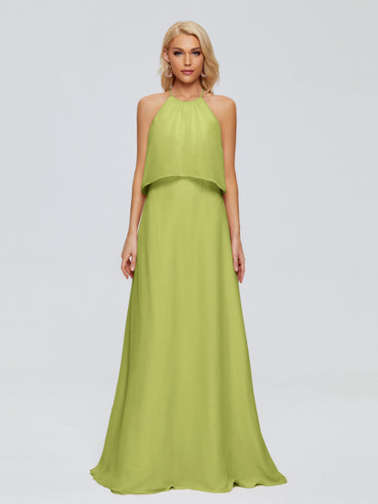 Liliana Column Halter Chiffon Bridesmaid Dresses