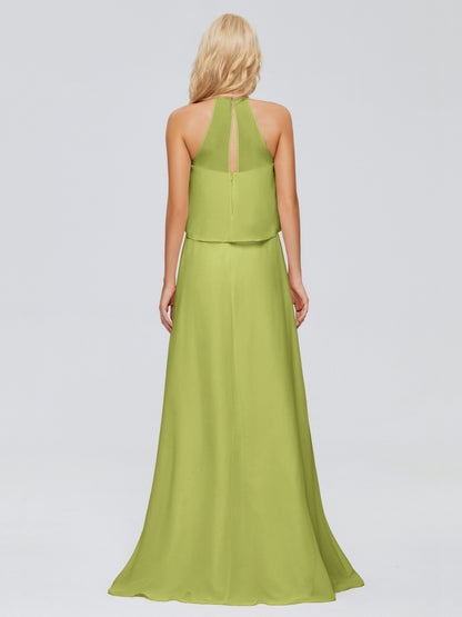 Liliana Column Halter Chiffon Bridesmaid Dresses