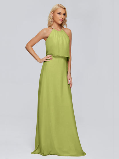 Liliana Column Halter Chiffon Bridesmaid Dresses