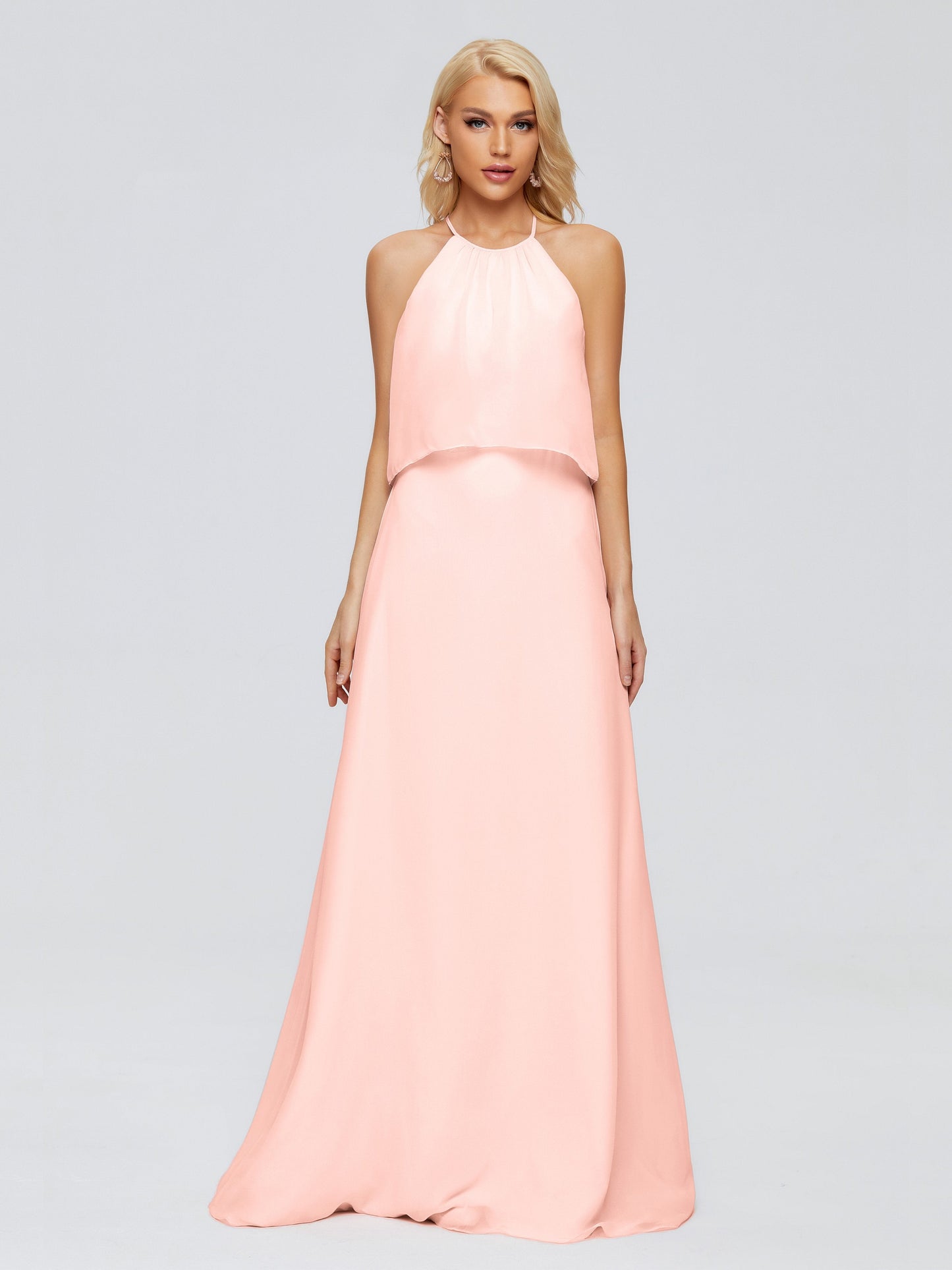 Liliana Column Halter Chiffon Bridesmaid Dresses