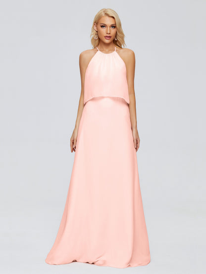 Liliana Column Halter Chiffon Bridesmaid Dresses