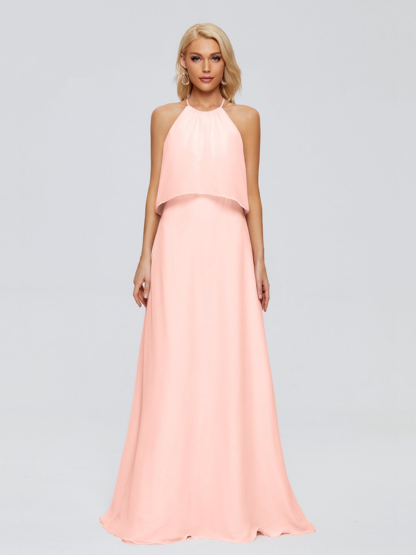 Liliana Column Halter Chiffon Bridesmaid Dresses