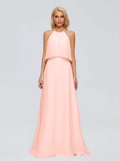 Liliana Column Halter Chiffon Bridesmaid Dresses