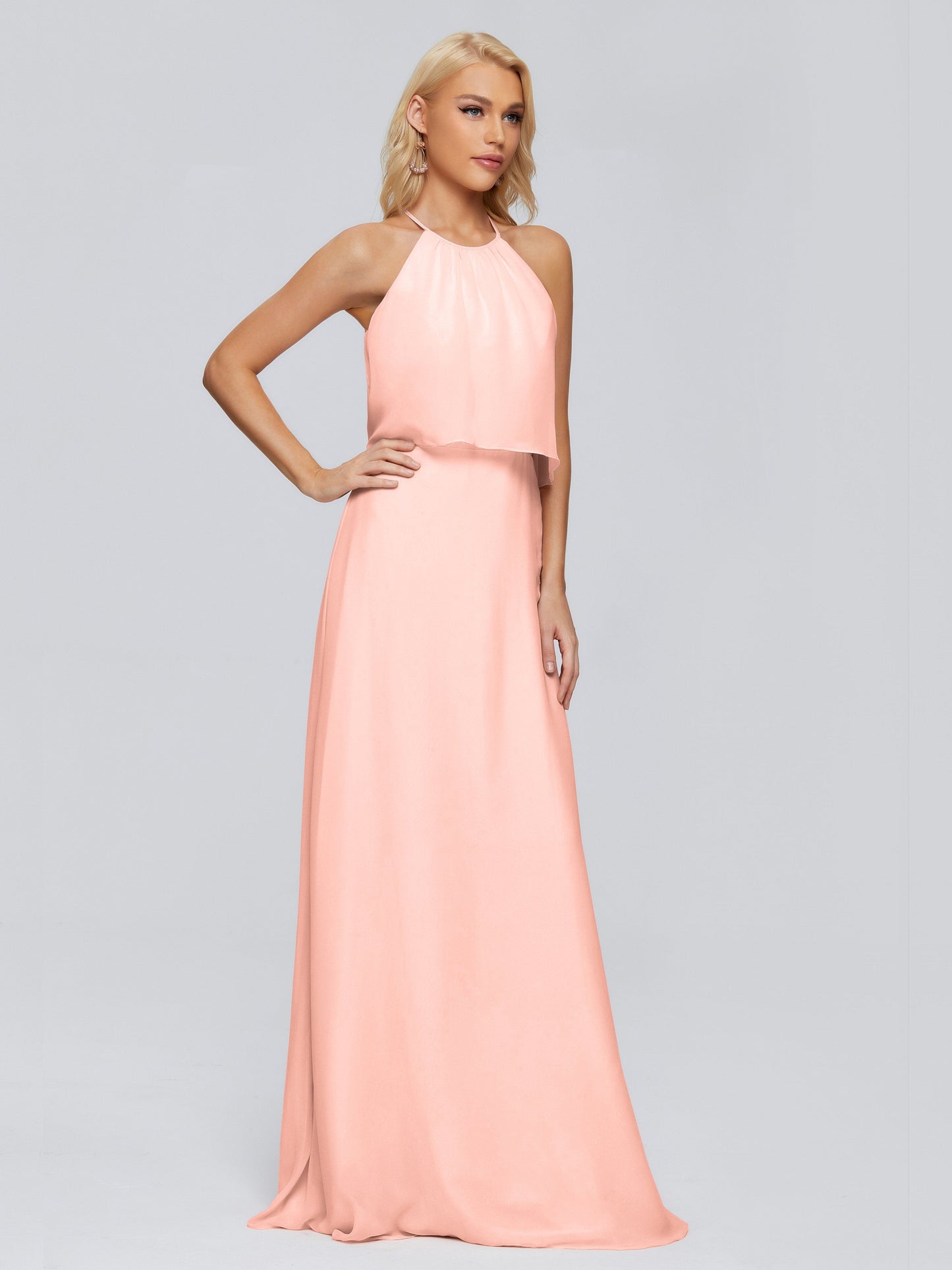 Liliana Column Halter Chiffon Bridesmaid Dresses