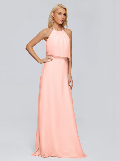 Liliana Column Halter Chiffon Bridesmaid Dresses