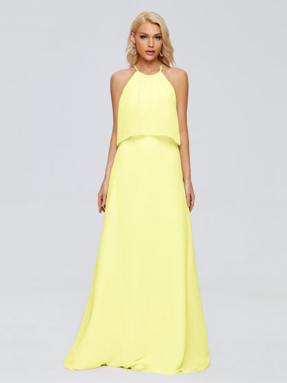 Liliana Column Halter Chiffon Bridesmaid Dresses