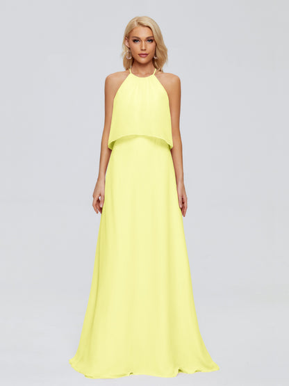 Liliana Column Halter Chiffon Bridesmaid Dresses