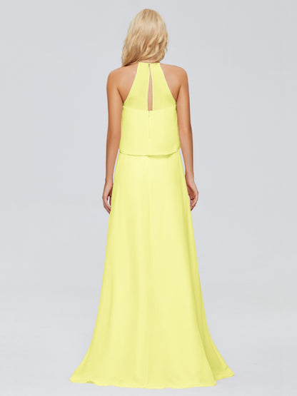 Liliana Column Halter Chiffon Bridesmaid Dresses