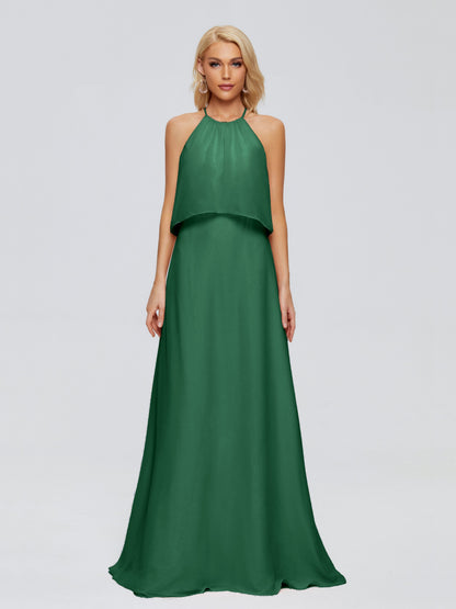 Liliana Column Halter Chiffon Bridesmaid Dresses