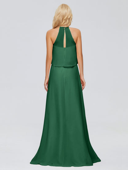 Liliana Column Halter Chiffon Bridesmaid Dresses