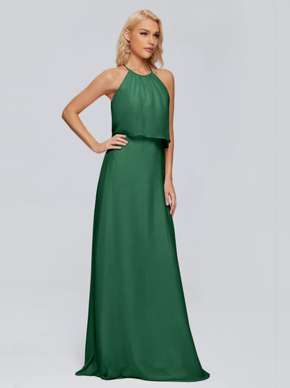 Liliana Column Halter Chiffon Bridesmaid Dresses
