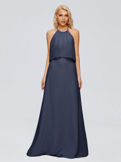 Liliana Column Halter Chiffon Bridesmaid Dresses