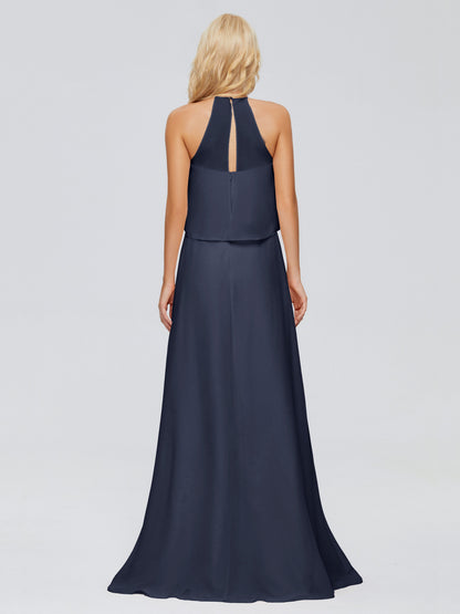 Liliana Column Halter Chiffon Bridesmaid Dresses