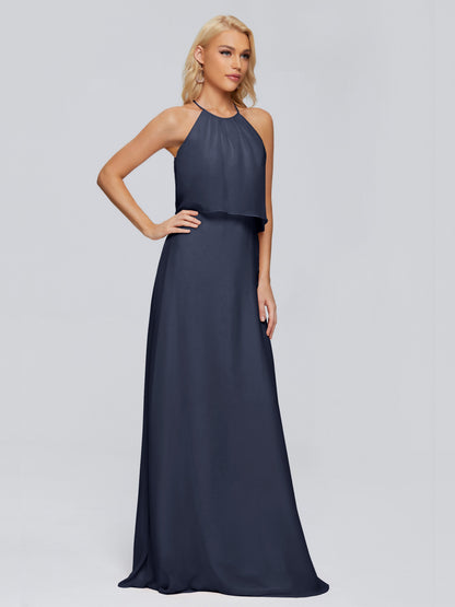 Liliana Column Halter Chiffon Bridesmaid Dresses
