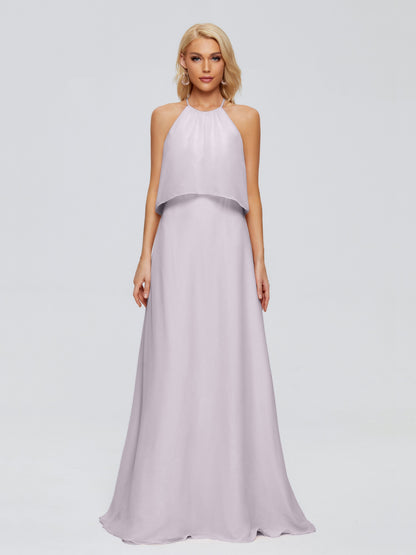 Liliana Column Halter Chiffon Bridesmaid Dresses