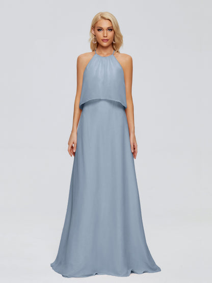 Liliana Column Halter Chiffon Bridesmaid Dresses