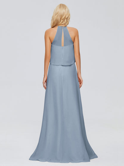 Liliana Column Halter Chiffon Bridesmaid Dresses