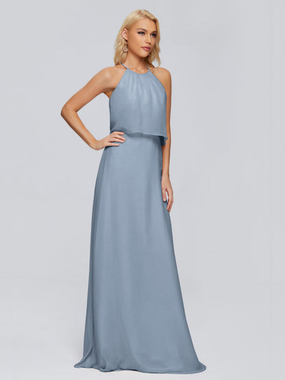 Liliana Column Halter Chiffon Bridesmaid Dresses