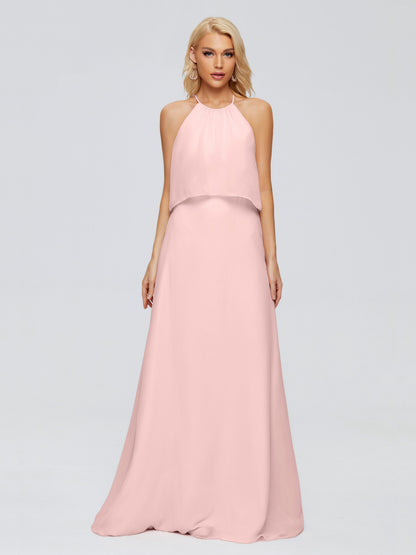 Liliana Column Halter Chiffon Bridesmaid Dresses