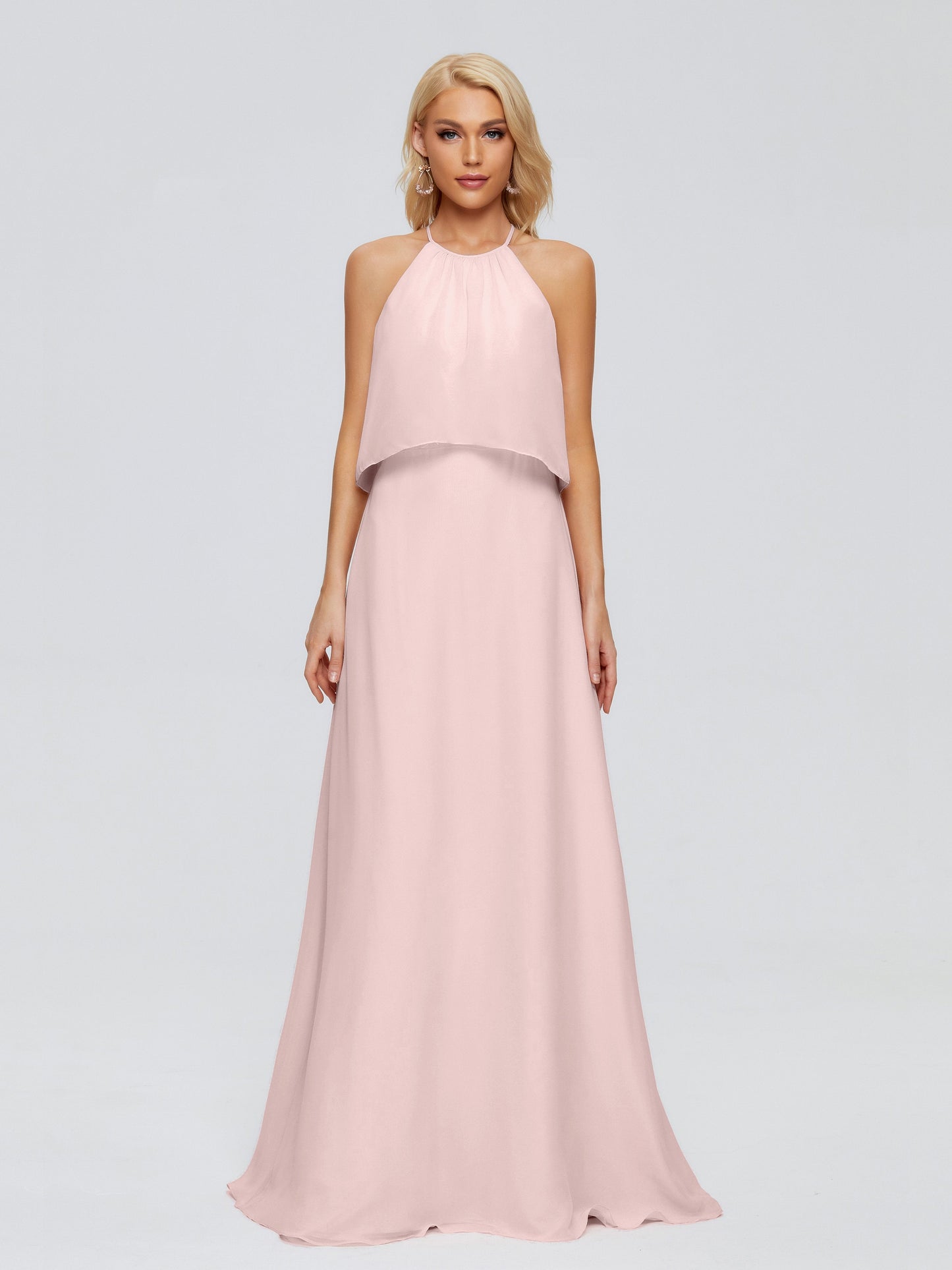 Liliana Column Halter Chiffon Bridesmaid Dresses