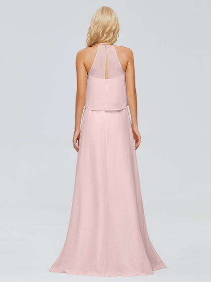 Liliana Column Halter Chiffon Bridesmaid Dresses