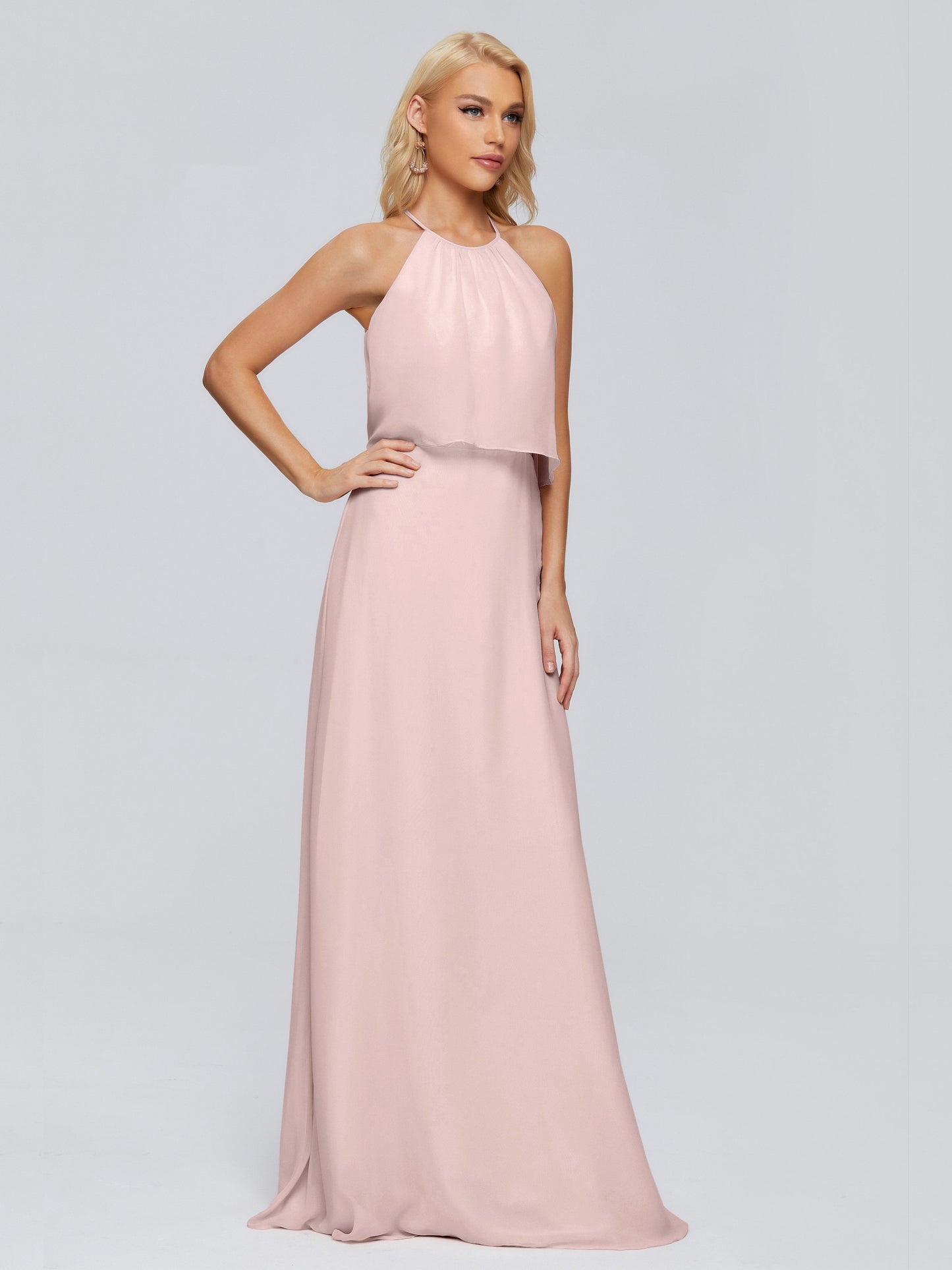 Liliana Column Halter Chiffon Bridesmaid Dresses