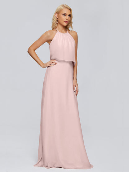 Liliana Column Halter Chiffon Bridesmaid Dresses