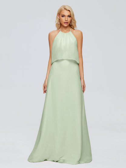 Liliana Column Halter Chiffon Bridesmaid Dresses