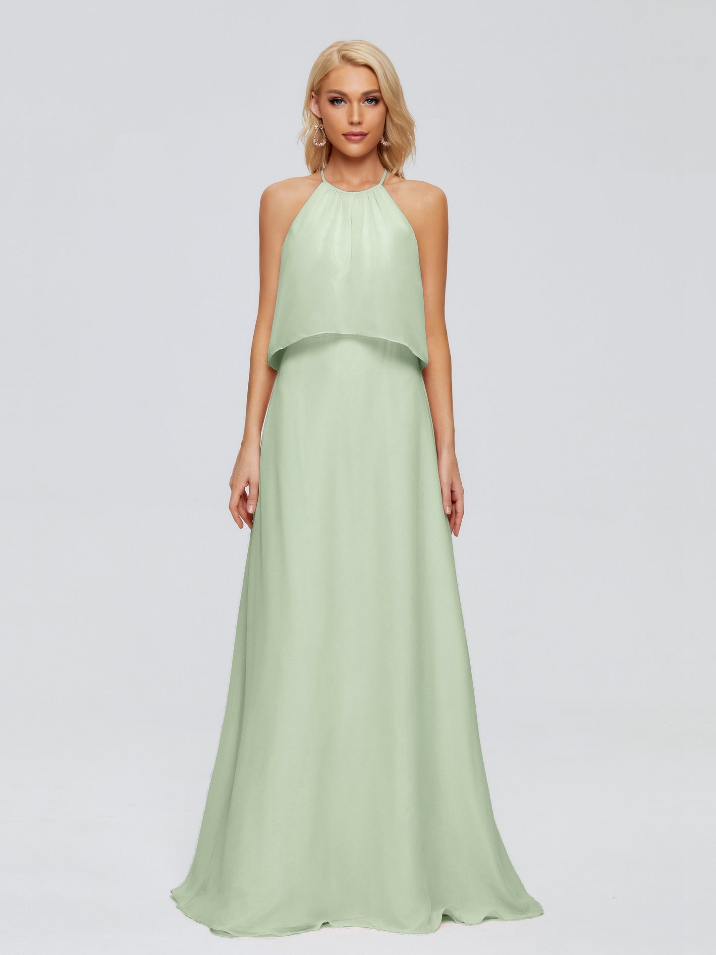 Liliana Column Halter Chiffon Bridesmaid Dresses