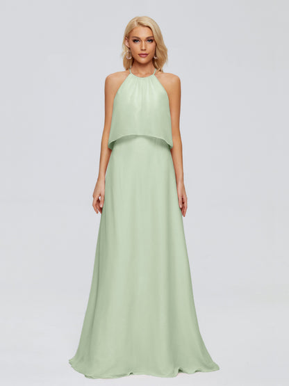 Liliana Column Halter Chiffon Bridesmaid Dresses